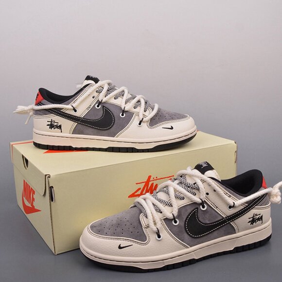 Nike SB Dunk Low Stussy Gray Black - Picture 1 of 9